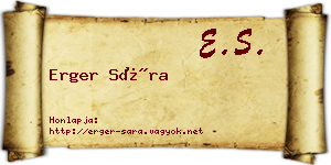 Erger Sára névjegykártya